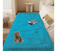 GOUTUI Alfombra Salon Pelo Largo Lavables 70 x 200 cm Lavables y Antideslizante Alfombra Antideslizante Muy Suave No Se Desprenden para Habitación Infantil Dormitorio, Azul