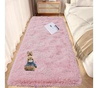 GOUTUI Alfombras Salón Pelo Largo 100 x 180 cm Lavables y Antideslizante Alfombra Mullida para Salón No Se Desprenden para Habitación Infantil Dormitorio, Rosa
