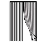 GOUTUI Magnetica Corredera Cortina 170x230cm Protección contra Insectos Cortina Puerta Exterior Cierre Magnético Automático para Puertas Cortina de Sala de Estar la, Negro A