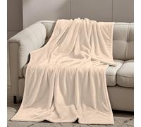 GOUTUI Manta Sherpa 90 x 170 cm Suave y Delicada Cálida Manta Franela Poliéster para Toda Estación, Beige