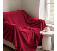 GOUTUI Mantas para Cama 50 x 190 cm Acogedora y Ligera Mantas para Sofa Grande sin Arrugas para Sofá, Manta Fular, Funda de Sofá, Vino Tinto