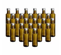 gouveo Dorica - Juego de 24 botellas de cristal (100 ml, con tapón de rosca), color plateado