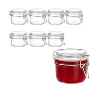 gouveo Juego de 6 tarros de almacenamiento de 120 ml con cierre de clip - tarro pequeño con cierre de clip de alambre - tarros de almacenamiento con tapas para cerrar (BGR120)