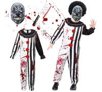 GOUYENG Disfraz de Payaso Terrorífico,Disfraz Payaso de Circo para Niño,Clown Costume,para Carnaval,Mardi Gras,Fiesta Temática,Víspera de Todos los Santos