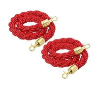 GOUZIBHD 2 cuerdas de control de multitudes de 1,5 metros con ganchos, cuerda trenzada para colas, barrera de cuerda de cáñamo trenzada, cuerda para fiestas, eventos y hoteles (color: rojo)