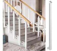 GOUZIBHD Barandilla de Escalera de Montaje Lateral,Ejes de Pasamanos Escalera Cuadrados con Soporte de Ángulo Plano y Ajustable de 270°,Pasamanos para Terraza,Balcón y Escalera(Size:110cm/43.3in)