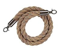 GOUZIBHD Barrera de Cuerda de CáñAmo Trenzada,Cuerdas de Barrera de Puntal para Control de Multitudes con Gancho de Plata Pulido,para Hoteles, Cines, Grandes Inauguraciones(Size:9ft/274cm)