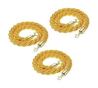 GOUZIBHD Cuerda de Barrera Trenzada,Cuerda de Puntal con Ganchos Dorados,Cuerda Delimitadora,Cuerda de Barandilla para Eventos con Alfombra,Cines(Size:4ft/120cm,Color:3 Pack)