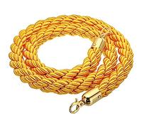GOUZIBHD Cuerda de Puntal con Gancho,Cuerda de Control de Multitudes,Cuerda de Cáñamo Trenzada,Cuerda de Barrera,Cuerda de Barandilla para Clubes,Hoteles,Hospitales(Size:8ft/245cm,Color:Glod Hook)