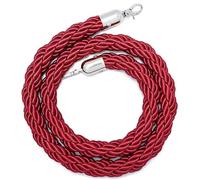 GOUZIBHD Cuerda de soporte con ganchos chapados en plata, cuerda de poste trenzado, divisor de línea de cola de obstáculos, cuerda de control de multitudes para entradas de eventos, grandes aperturas