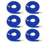 GOUZIBHD Juego de 6 Cuerda de Barandilla,Cuerda de Barrera,Cuerda de Control de Multitudes con Ganchos,Cuerda de Terciopelo,Cuerda de Puntal para Cines,Hoteles(Size:4ft/120cm,Color:Gancho Dorado)