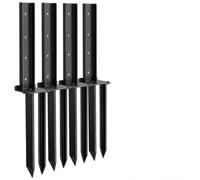GOUZIBHD Kit de Reparación de Postes de Cerca,Paquete de 4 Estaca de Anclaje de 80 cm para Reparar Postes de Madera Inclinados o Rotos,Estacas de Acero de Alta Resistencia