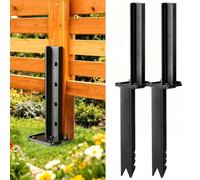 GOUZIBHD Kit de Reparación de Postes de Cerca Reforzados Estacas de Anclaje,Estacas de Reparación Sin Excavación Estaca de Acero para Reparar Postes de Madera Inclinados o Rotos(Size:2PCS)