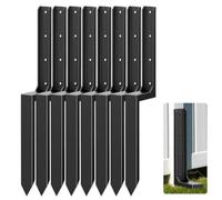 GOUZIBHD Paquete de 8 Kit de Reparación de Postes de Valla,Estacas de Anclaje de Acero,Estacas de Reparación Sin Excavación para Postes de Madera de 4x4 o 6x6 Rotos o Inclinados