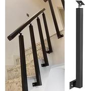 GOUZIBHD Pasamanos de Metal de Montaje Lateral,Barandilla Escalera Cuadrado Ajustable de 270° con Base de Soporte Plano y Kits de Tornillos,Pasamanos Escalera para Cubierta,Balcón(Size:100cm/39.4in)