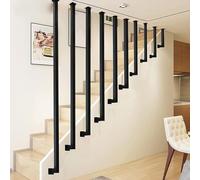 GOUZIBHD Pasamanos para Escaleras, Baranda Negra Montada en El Techo, Barandilla de Escalera Forma de L, Pasamanos de Escalera Hierro Forjado, para Pasillo Barra de Soporte 1 Ud(Size:40cm)