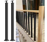GOUZIBHD Poste de Balaustre de Hierro Forjado,Husillos de Barandilla de Soporte Ajustable de 270° Base de Soporte Plano,para Cubierta Ático,Kit de Barandilla,Barandilla de Husillos 2PCS(Size:95cm)