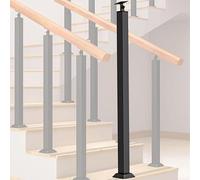 GOUZIBHD Poste de Barandilla para Escalera Montaje en Suelo,Pasamanos de Escalera Negro,Pasamanos para Terraza Balcón Escalera Interior Exterior,Barandilla Hierro Forjado 1 Unidad(Size:95cm)