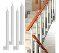 GOUZIBHD Postes cuadrados de balaustre de escalera: husillos de barandilla de metal ajustables de 270° con kit de tornillos de base de soporte plano, postes de barandilla de hierro para escalera