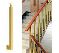 GOUZIBHD Postes cuadrados de balaustre de escalera: husillos de barandilla de metal ajustables de 270° con kit de tornillos de base de soporte plano, postes de barandilla de hierro para escalera y