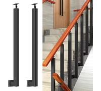 GOUZIBHD Postes cuadrados de balaustre de escalera, husillos de barandilla de metal ajustables de 270° con kit de tornillos de base de soporte plano, postes de barandilla de hierro para escalera