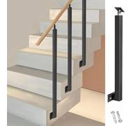 GOUZIBHD Postes de Balaustre Cuadrados de Hierro,Husillos de Barandilla de Metal Ajustables de 270° con Base Soporte Plano,Columna de Barandilla de Montaje Lateral para Balcones(Size:100cm/39.4i)
