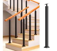 GOUZIBHD Postes de Barandilla de Escalera,Postes de Balaustre Cuadrados Ajustables A 270°,Pasamanos de Metal con Base de Soporte Plana,para Escaleras,Terrazas,Patios y Entradas(Size:85cm/33.5in)