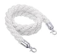 GOUZIBHD Puntalcuerda,Cuerda de Barandilla,Cuerda de Barrera Trenzada,Cuerda de Control de Multitudes con Ganchos Plateados,para Cines,Hoteles y Desvío de Colas(Size:9ft/274cm,Color:1 Piece)