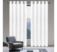 GOUZOO Cortinas 200 x 220 cm Opaca Termica Isolante Tende per Interni Tende Moderne per Il Soggiorno e La Camera, Blanco