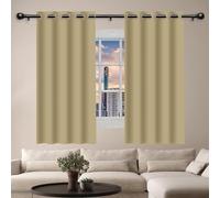 GOUZOO Cortinas Dormitorio Cortina Corta para Ventana 130 x 201 cm Opaca Termica Isolante Blackout Curtains con Ojales per Camera da Letto e Soggiorno, Color Crema