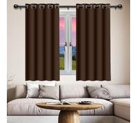 GOUZOO Cortinas Termica Dormitorio 168 x 207 cm Termicas Aislantes Frio y Calor Cortina Dormitorio Opaca para Sala de Estar, marrón