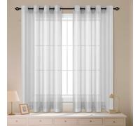 GOUZOO Cortinas Visillos 320 x 180 cm Translucidas Cortinas Semi Opacas Ventilada para Sala Cuarto Dormitorio Comedor Cocina Salón De, Gris Claro