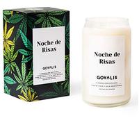 GOVALIS Vela Aromática Noche de Risas | Cera de Soja 100% Natural | 100 Horas, Vela Perfumada Grande en Vaso, Cannabis, Marihuana, Regalos Originales Amigos, Decoración, Relajación, Dormitorio, Baño
