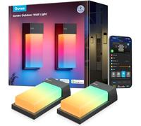 Govee Apliques de Exteriores RGBIC, 1500lm Luces Exteriore, IP65, Pack de 2 | 2700K-6500K Apliques de Pared Exteriores, 45 Modos de Escena, DIY, Matter/Alexa/Google, Porche, Balcón, Terraza