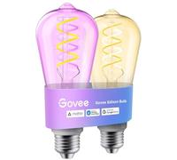 Govee Bombilla Inteligente Edison E27 RGBWW ST64, 500lm, Paquete de 2 | Compatible con Matter, Alexa y Google Assistant, 16 Millones de Colores, Dimmable Bombilla de Filamento de Estilo Vintag