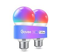 Govee Bombilla LED E27 Inteligentes WiFi y Bluetooth, Funciona con Alexa Google Assistant, 800LM, 16 Millones de Colores DIY RGBWW, Sincronización de Música Bombilla Inteligente, Juego de 2