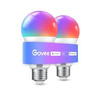 Govee Bombilla LED E27 Inteligentes WiFi y Bluetooth, Funciona con Matter, Alexa y Google Assistant, 800LM, 16 Millones de Colores DIY RGBWW, Sincronización de Música Bombilla Inteligente, Juego de 2