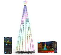 Govee Christmas Cone Tree Lights, 2,28m 370 LED RGBIC Luces de Cadena con Control de APP Inteligente, 82+ Modos de Escena, IP67 Resistente para Decoración Halloween y Navidad, Modo Música, Negro