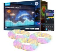 Govee Curtain Light 4,5×2m, Cortina Inteligente con GIF DIY, Guirnaldas de Luces LED con Cambio de RGBIC, Navidad Decoración Dinámica Inteligente, IP65 Impermeable, Compatible con Alexa, 1560 LEDs