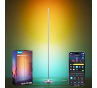 Govee Lámpara de Pie LED, RGBIC Lámpara Regulable 2700-6500K, Color Plata | Matter y Alexa Compatible, 16 Millones de Colores DIY, 80+ Modos de Escena, Sincronización Musical, para Salón y Dormitorio