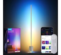Govee Lámpara de Pie Pro, Lámpara LED RGBIC de 2100 Lúmenes con Altavoz Bluetooth y Ruido Blanco, Funciona con Alexa, 16 Millones de Colores, Sincronización de Música, Para Salón, Gris