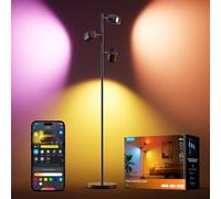 Govee LED Lámpara de Pie RGBWW, Ángulo Ajustable Lámpara Pie 1500 lm 157cm | 2700-6500K, Matter Alexa Compatible, 64+ Escenas, Sinc Musica, Lampara Negro para Sala de Estar, Dormitorio y Sala de Lectura