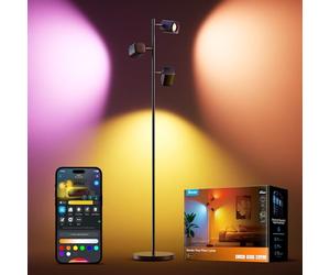 Govee LED Lámpara de Pie RGBWW, Ángulo Ajustable Lámpara Pie 1500 lm 157cm | 2700-6500K, Matter Alexa Compatible, 64+ Escenas, Sinc Musica, Lampara Negro para Sala de Estar, Dormitorio y Sala de Lectura
