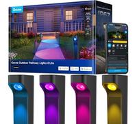 Govee Luces para Caminos Exteriores 2 Lite RGBWIC, Inteligente Iluminación de Caminos con Impermeable IP67, Compatible con Matter, Alexa y Google Assistant, Luz Exterior para Jardines para Paseo, 4pcs