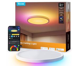 Govee RGBIC LED Plafón,30cm Lámpara Techo Inteligente, Plafon Techo 2400LM | 24W Plafon Techo con 16M de Colores DIY, Trabajar con Alexa, Google Assistant, Luz Interior para Dormitorio, Salón, Cocina