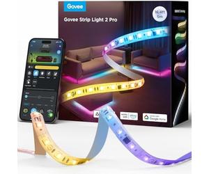 Govee RGBIC Tira LED 2 Pro con Matter, 5m Luces LED Inteligente con Sincronización de Música, Control de Aplicaciones, Cambio de Color, Funciona con Alexa y Asistente de Google