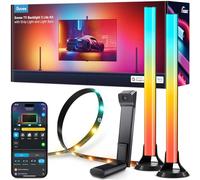 Govee RGBICW TV Backlight 3 Lite Kit Cinta LED WiFi RGBICW 3.6M con cámara y 38cm Retroiluminación TV WiFi Barra con doble perlas luminosas, luces LED para televisores de 55 a 65 pulgadas