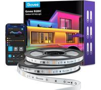 Govee Tira de LED para Exterior 20m, IP65 Impermeable, Funciona con Alexa y APP, RGBIC, Sync de Música, para Jardín de Balcón de Techo al Aire Libre