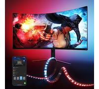 Govee Tira LED para videojuegos con retroiluminación para PC, Smart RGBIC Wi-Fi para PC de 27 a 34 pulgadas, perlas de luz dobles con 123 modos de escena, control de aplicaciones, compatible con Alexa