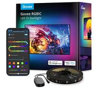 Govee Tira LED TV 3,8M RGBIC para TV 55-65 Pulgadas, Luces LED Inteligentes, Sync de Música, Bluetooth y 2,4G Wi-Fi Control, Funciona con Alexa, Sin Colores de Captura, Adaptador de Corriente